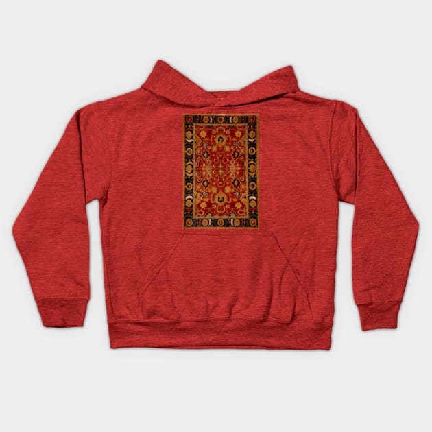 17th Century Safavid Persian Carpet Pattern Kids Hoodie by bragova